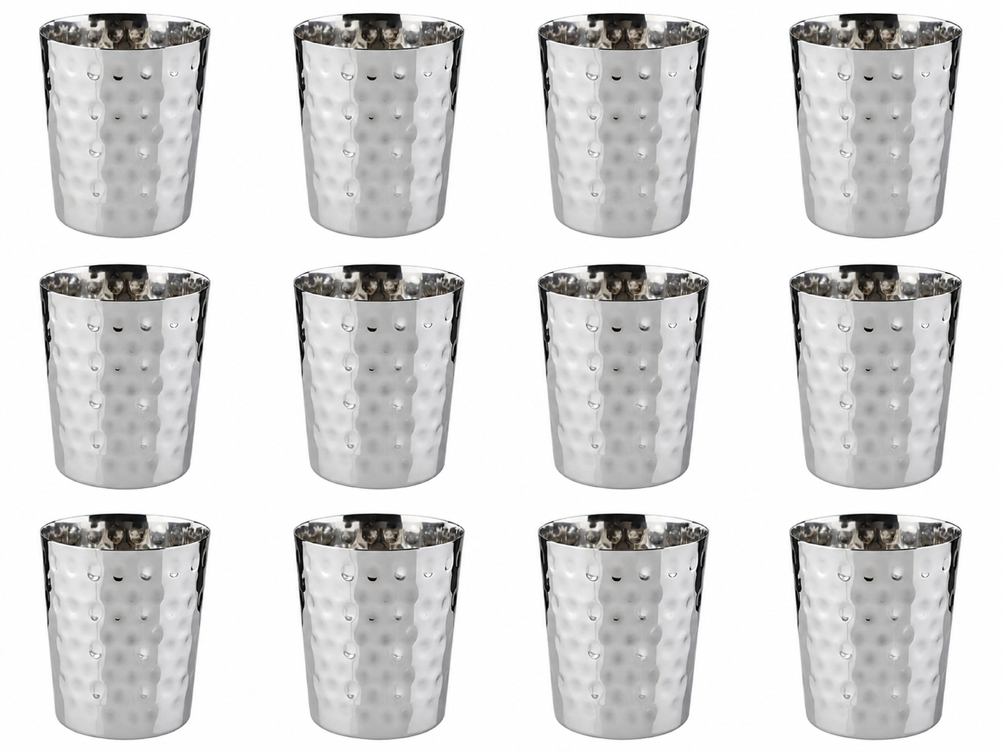 NJ Hammered Tumbler Set, Water Drinking Glass Tumbler, Suitable for Family Parties Barbecue Parties Outdoor Activities, Water Glass, Water Tumbler, Easy to Carry and Clean: 12 Pcs Set