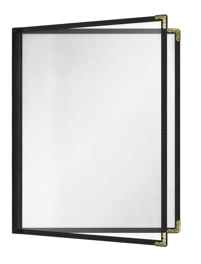 NJ Clear Transparent PVC Menu Cover : 4 View