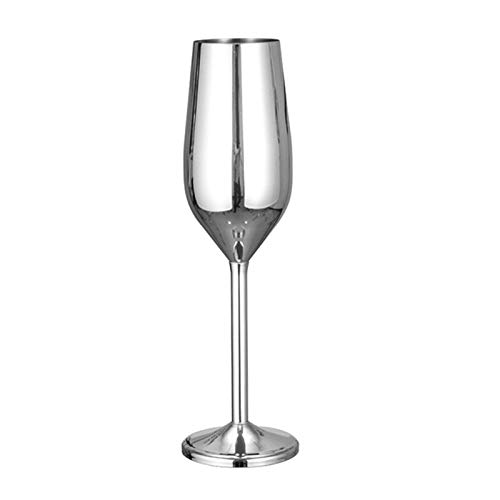 Champagne Flute, Stainless Steel Unbreakable Wine Glass, Wine Goblet, Shatterproof Drinking Cups for Bar and Home Party