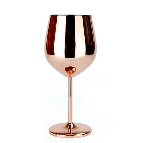 NJ Copper Wine Glasses, Shatter Proof Copper Coated Unbreakable Wine Glass Goblets, Premium Gift for Men and Women, Party Supplies - 360 ml : 2 Pcs