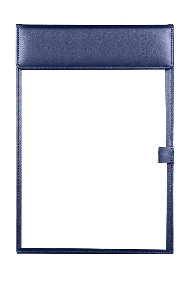 NJ Ultra Smooth PU Leather Clipboard, Business Meeting Magnetic Writing Pad with Pen Holder: BLUE
