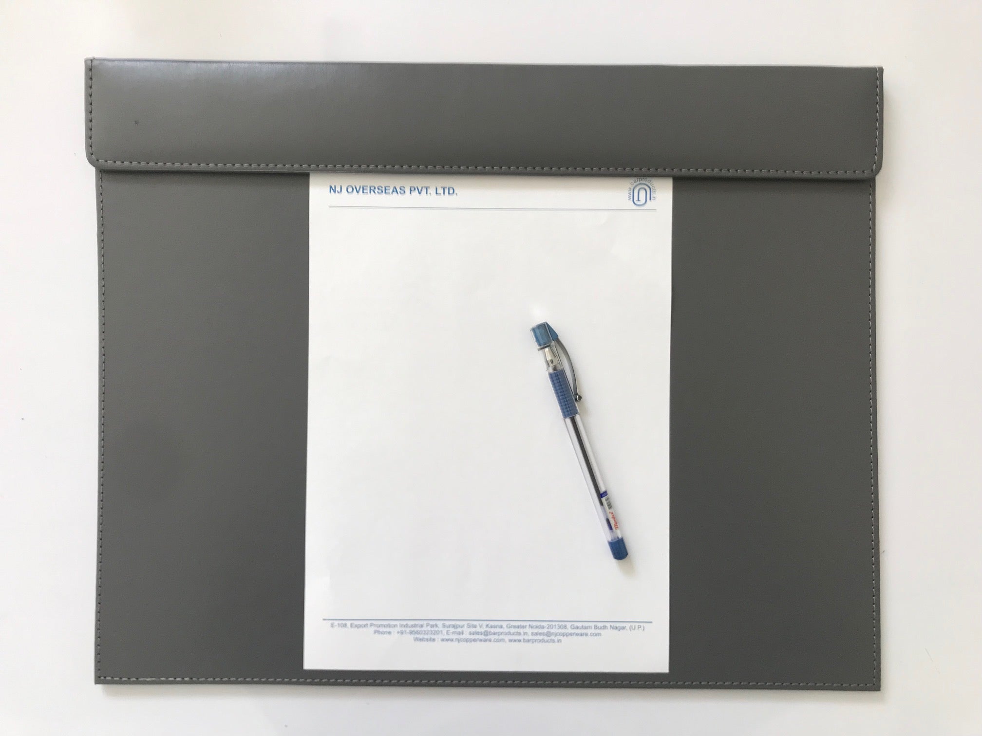 NJ Large Rectangle A3 Desk Writing Pad & Drawing Board Writing Pad Tablet with Magnetic Paper Clip for Hotel Front Desk, Planner, Reception Desk, Blotter: 18x14": GREY