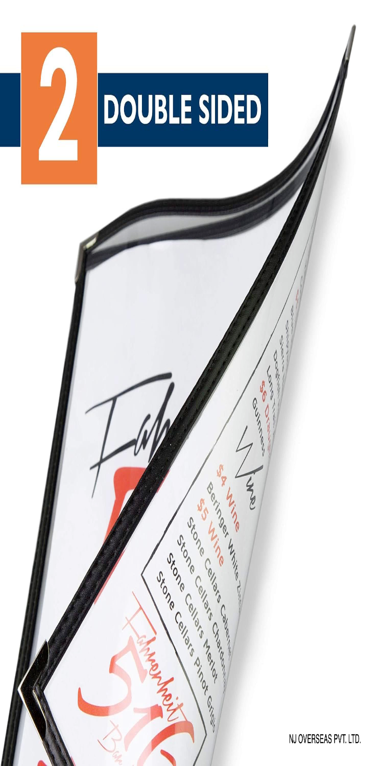 NJ Clear Wine List Menu Cover: 10 Pcs Set