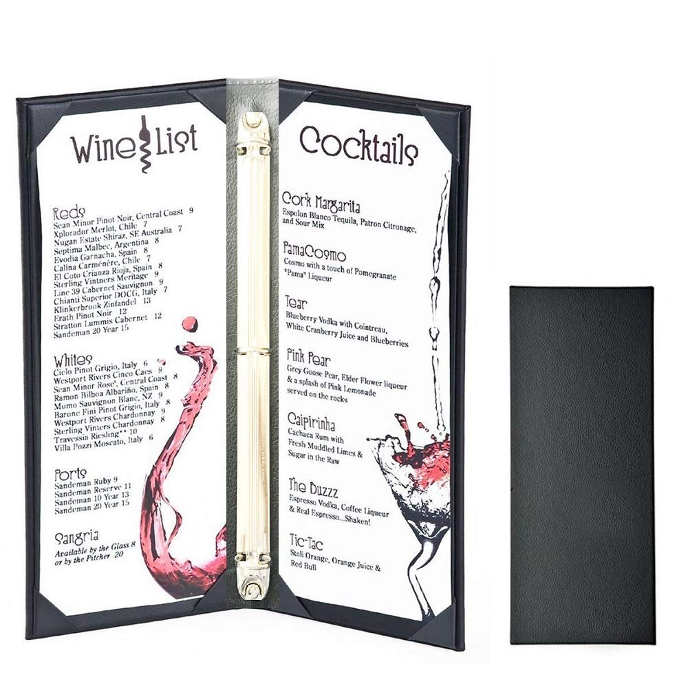 NJ Binder style Bar cocktail folder: 2 View