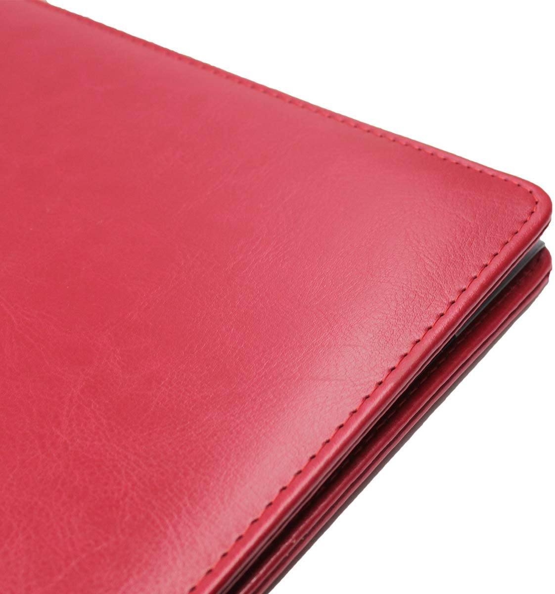 NJ Leather Certificate Holder, Degree Folder, Diploma Cover, Document Folder Holds A4 Paper : RED