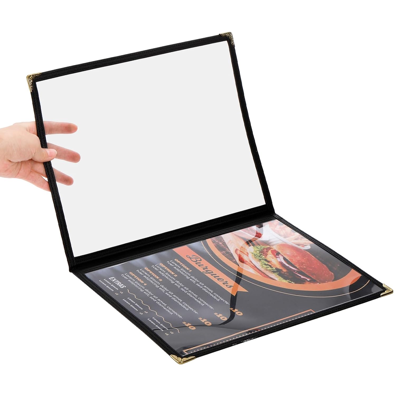 NJ Clear Transparent PVC Menu Cover : 4 View