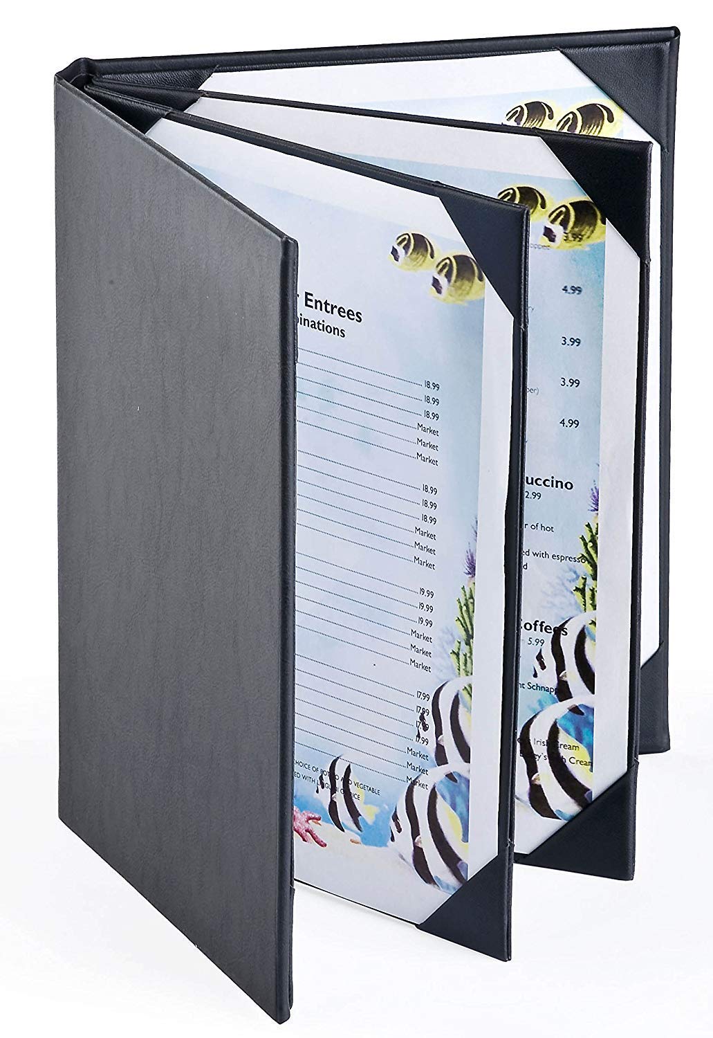 NJ Book Style Menu Covers Holders: 6 View