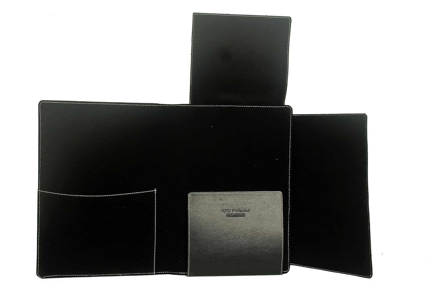 NJ Dak Leather Binder, RFID Protected PU Leather Folder with Velcro Closure (15 x 11 inch)
