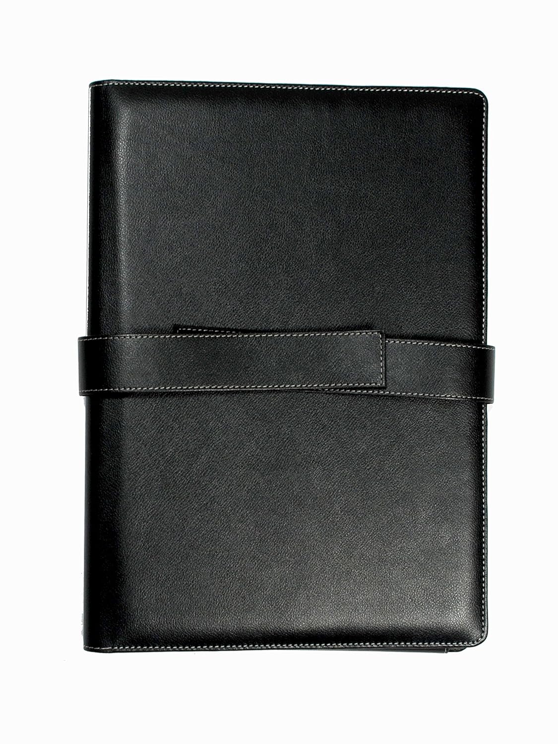 NJ Dak Leather Binder, RFID Protected PU Leather Folder with Velcro Closure (15 x 11 inch)