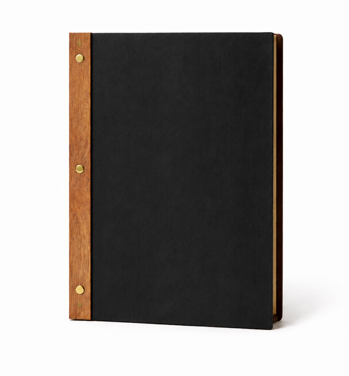 NJ Restaurant Leather Menu Cover Holder 9x12" Inches with External wooden Screw