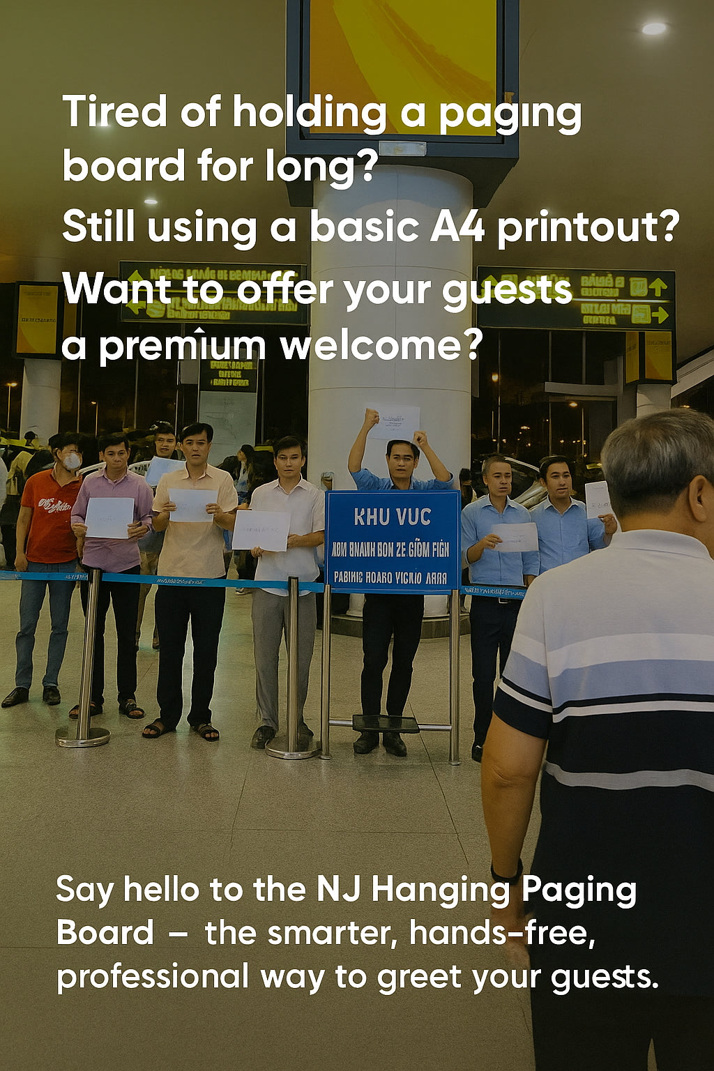 NJ Paging Board I Guest Welcome Name Display Board for Airport Pickup | Travel Paging Board for Tour Operators, Hotels, and Event Planners
