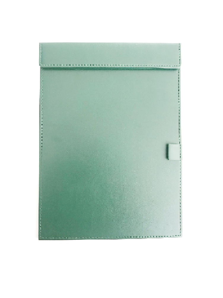 NJ Ultra Smooth PU Leather Clipboard, Business Meeting Magnetic Writing Pad with Pen Holder: Green