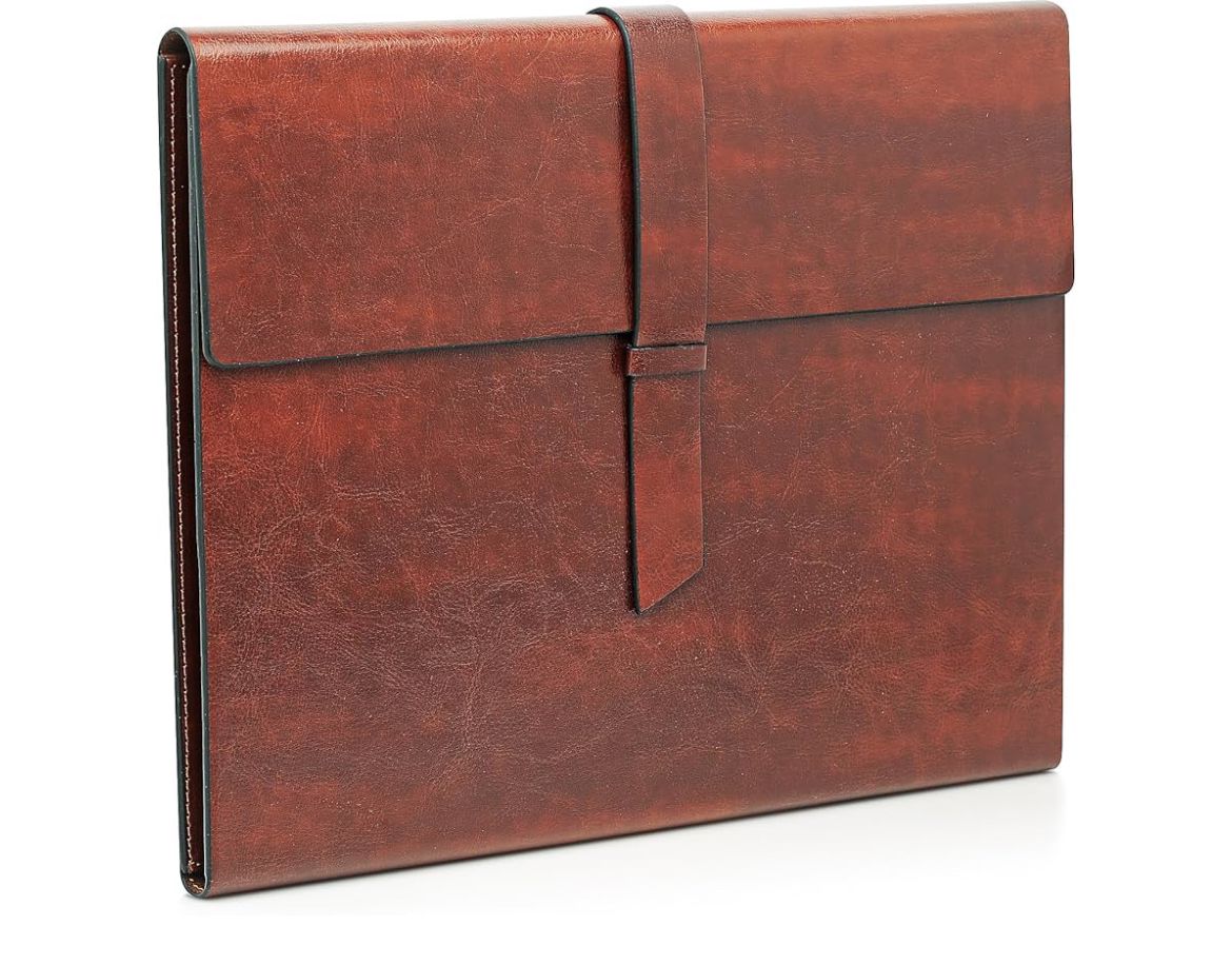 NJ Note Pad Portfolio Folder, Conference Document Holder for A4 Note Pads: BROWN