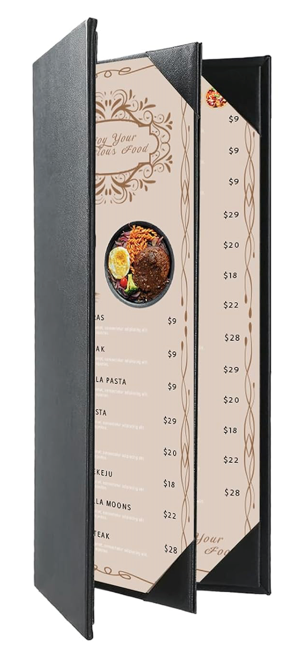 NJ Wine Beverage Folder, Bar Cocktail Wine List Folder: 4 View