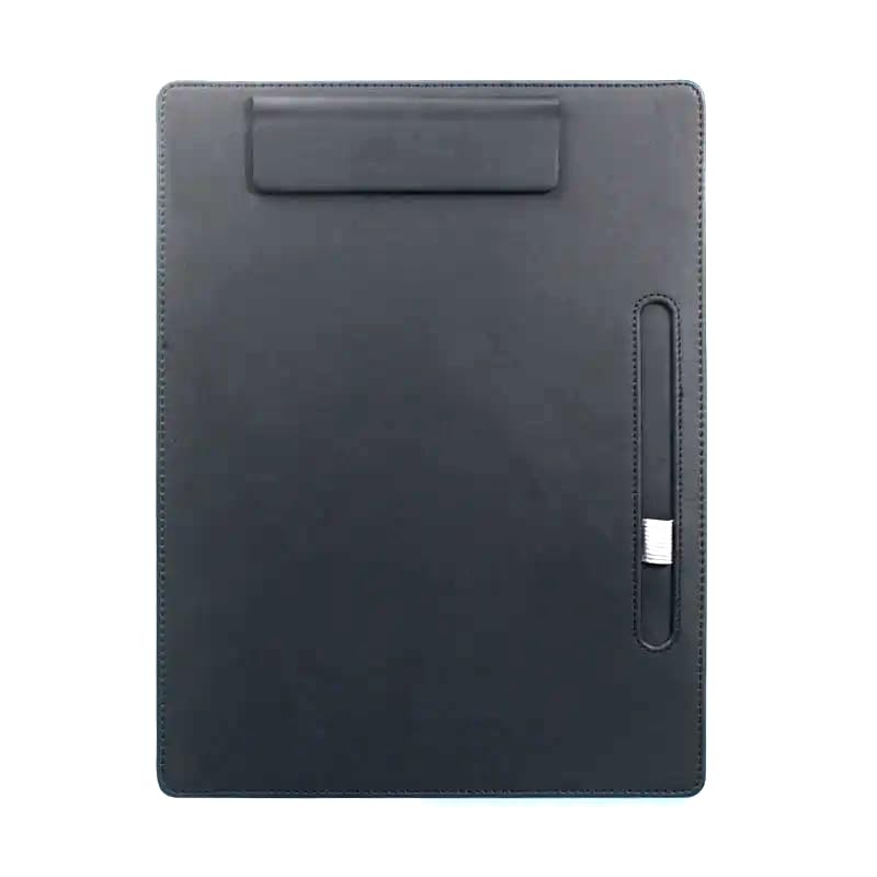 NJ PU Leather Magnetic Clipboard & Document Holder for Business Meetings 33x25 cm: BLACK