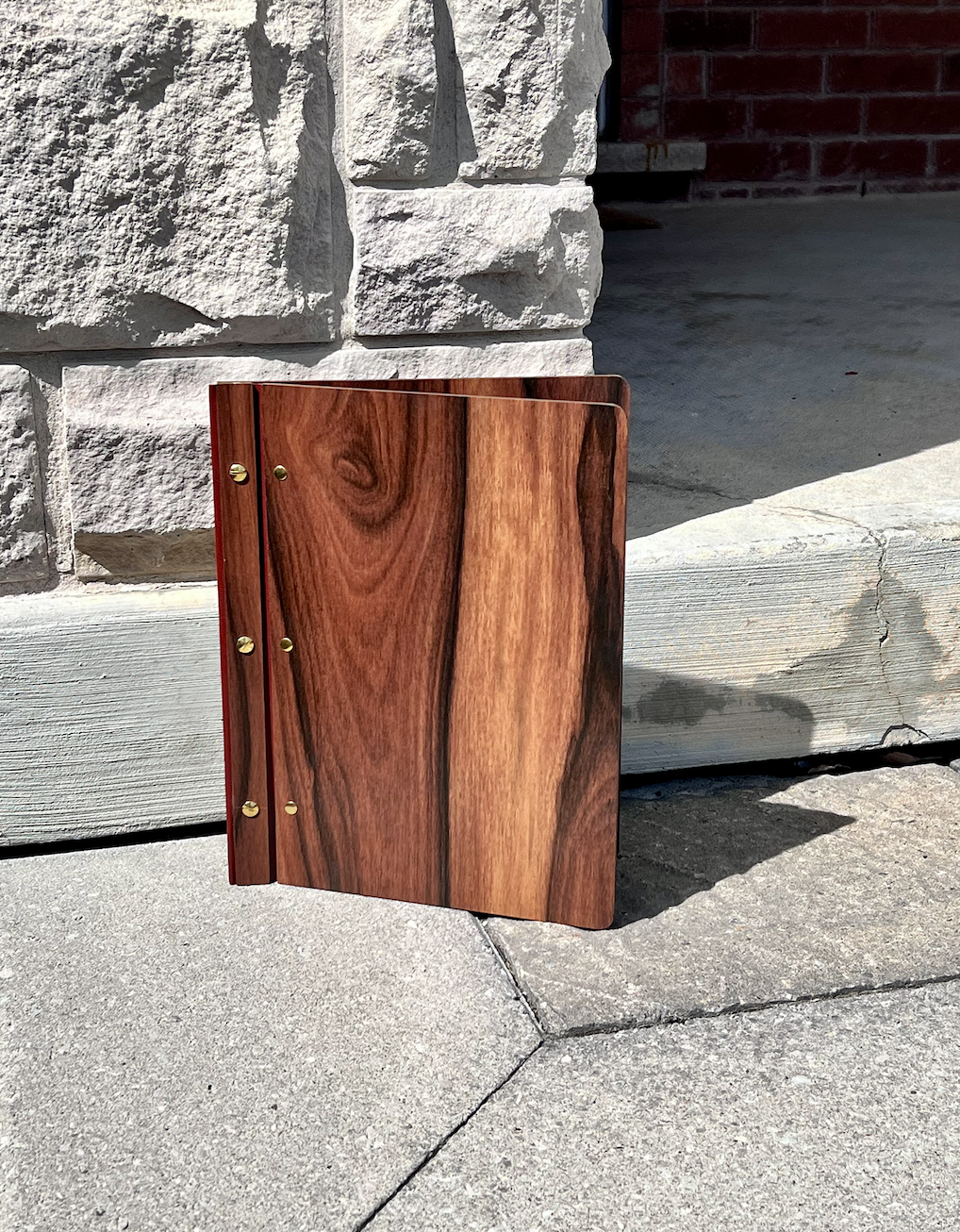 NJ Premium Wooden Menu Cover Natural Look