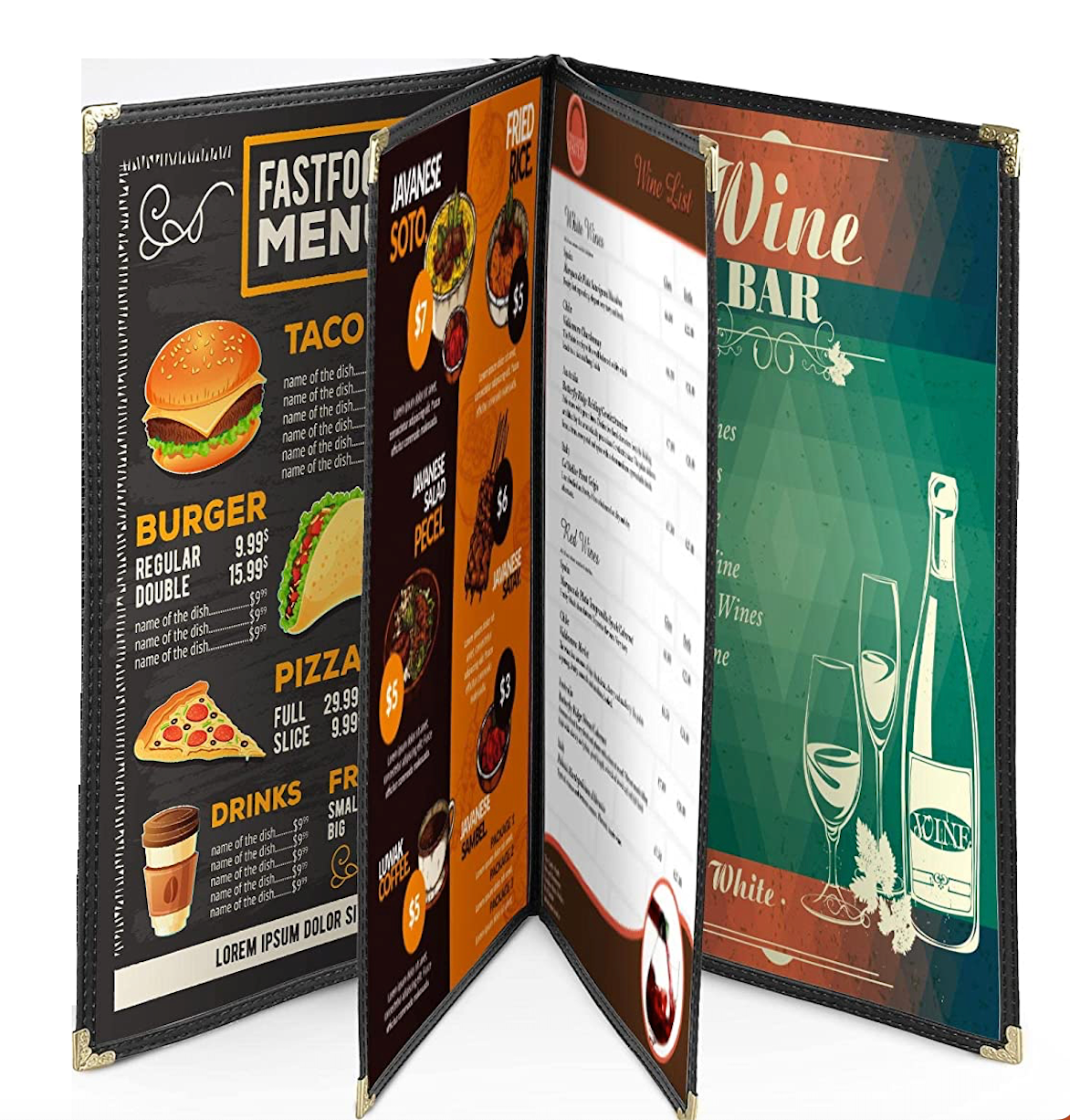 NJ Clear Transparent PVC Menu Cover : 8 View