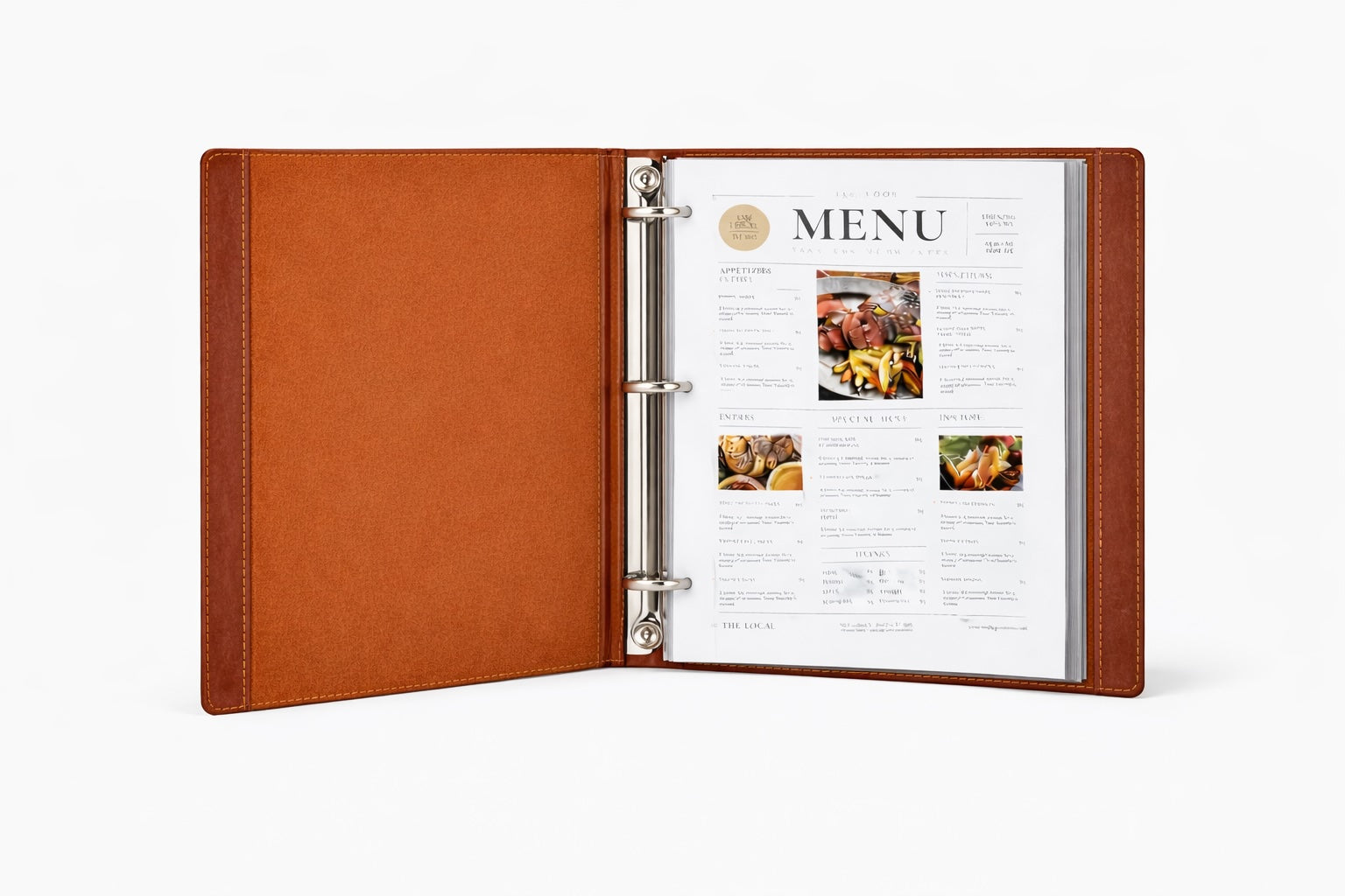 NJ Premium Restaurant Leather Menu Cover Holder 9x12" Inches with Binder