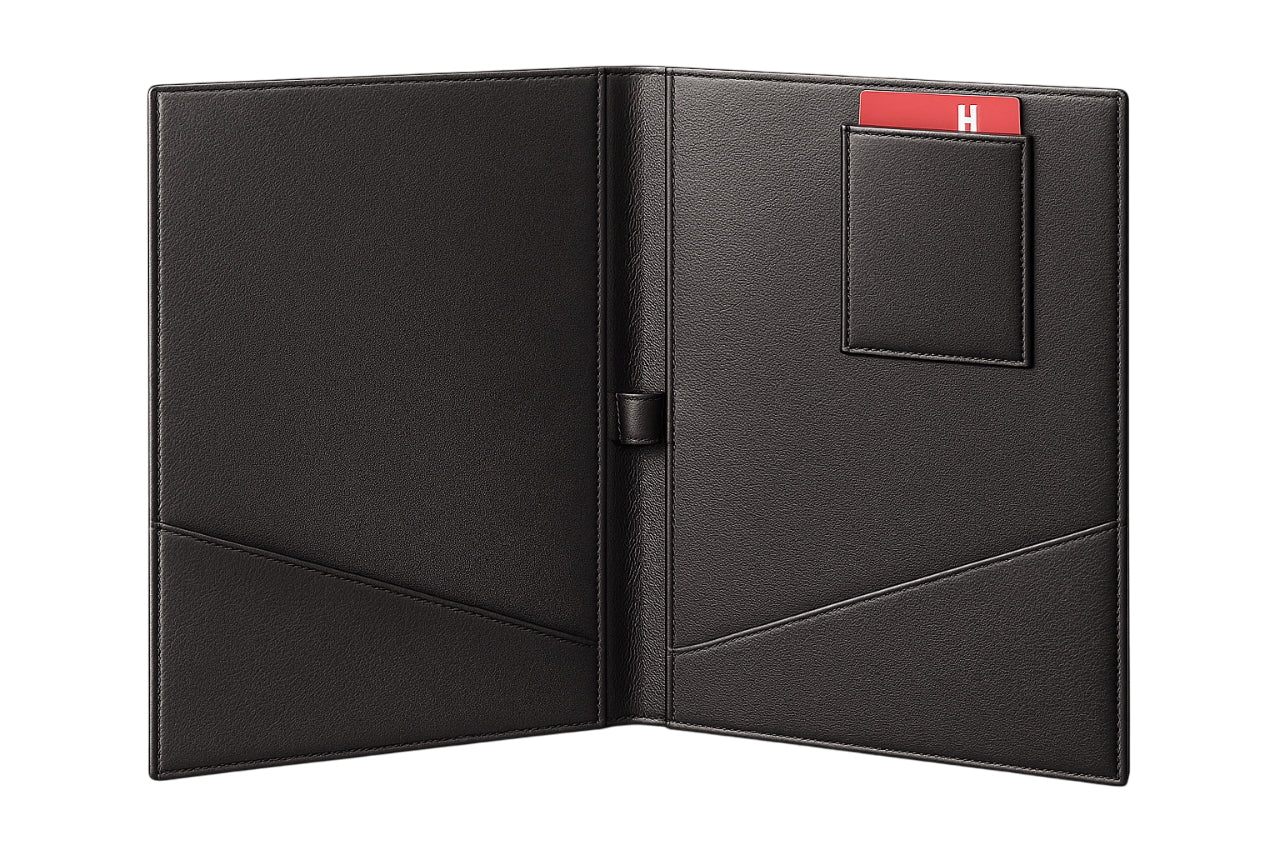 NJ Bill folder/Check Presenter with Credit Card Slot Receipt
