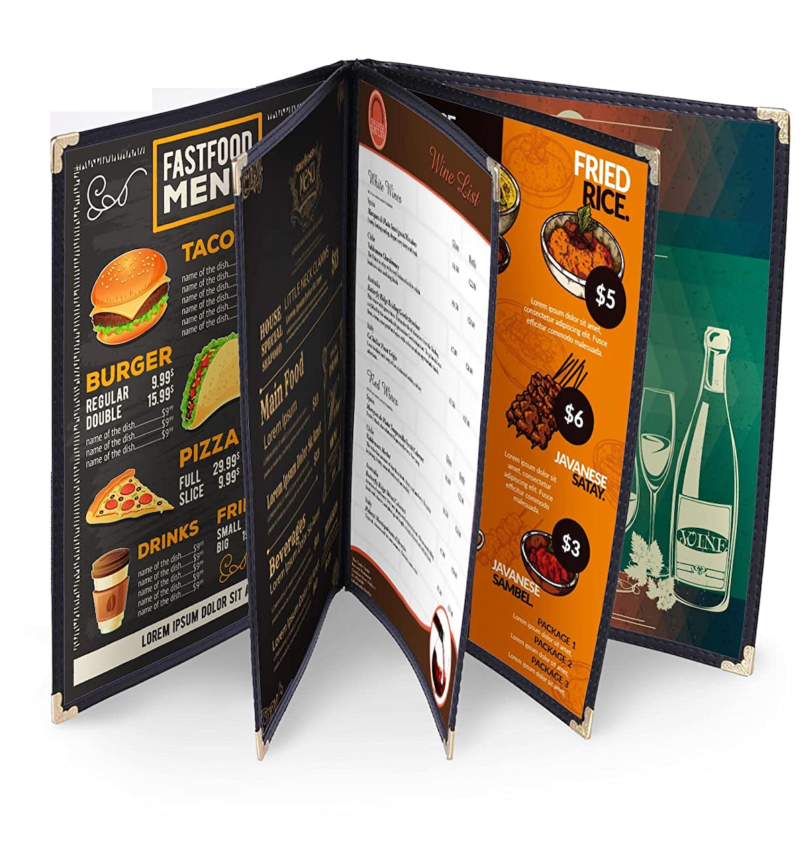 NJ Clear Transparent PVC Menu Cover : 10 View