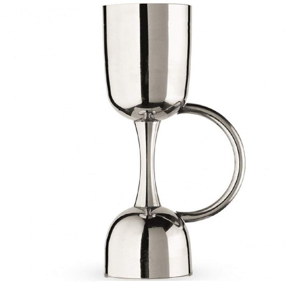 NJ OVERSEAS Stainless Steel High Class Jigger Peg Measurer with Handle - Silver, 30 and 60 ml