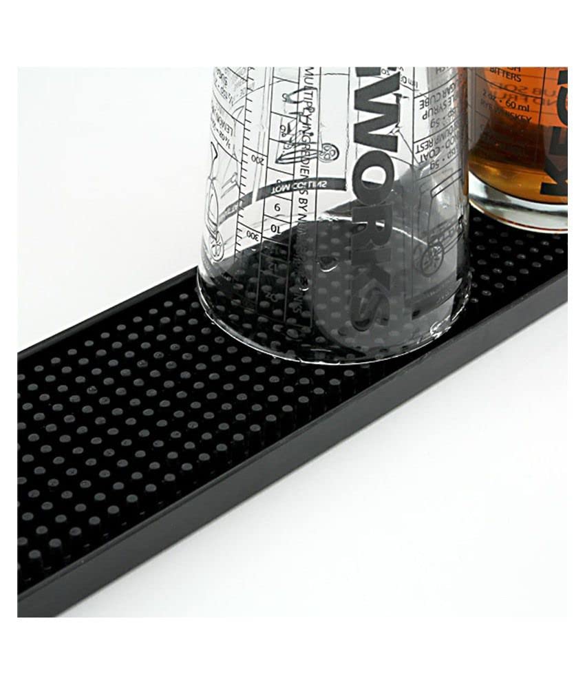 NJ Bar Mat, Non-Slip Drink Cocktail Mixing Service PVC Rubber Drip Spill Mat, Bar Runners, Professional Bartender's Essential for Industrial and Home Kitchen Counters: 20.5x5 Inches