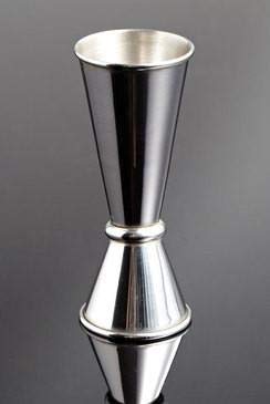 NJ Japanese Style Double Side Cocktail Jigger/Peg Measures, Drink Measuring Jigger Bar Tool: 20-40 and 30-60 ml : 2 Pcs Set Brushed Finish