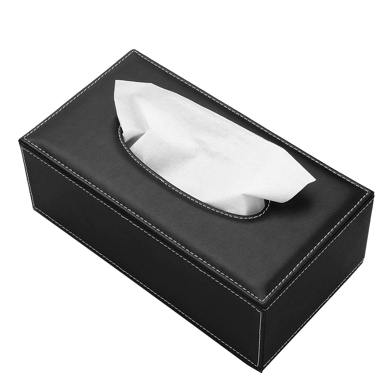 NJ Leather Tissue Box Holder/Rectangular Napkin Holder/Tissue Paper Case Dispenser/Facial Tissue Holder with Magnetic Bottom for Home Office Car:1 pc.