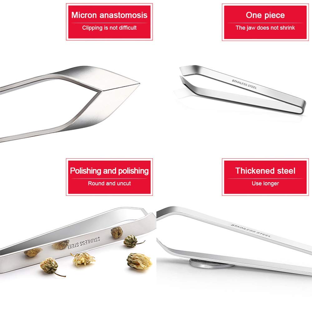 NJ Stainless Steel Fish Bone Remover, Pincer Puller Tweezer Tongs Pick-Up Tool, Feather Removal Tools, Pliers for Chef Cooking Utensils: 1 Pc.