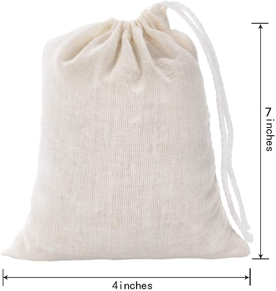 NJ Drawstring Bags Muslin Bag Sachet Bag, Coin Pouch, Pouch for Wedding Party, Jewelry Bag, Gift wrap Pack Bag, Cotton Bag, Travel Bag, Cosmetic Bag (4x7 Inches): 12 Pcs