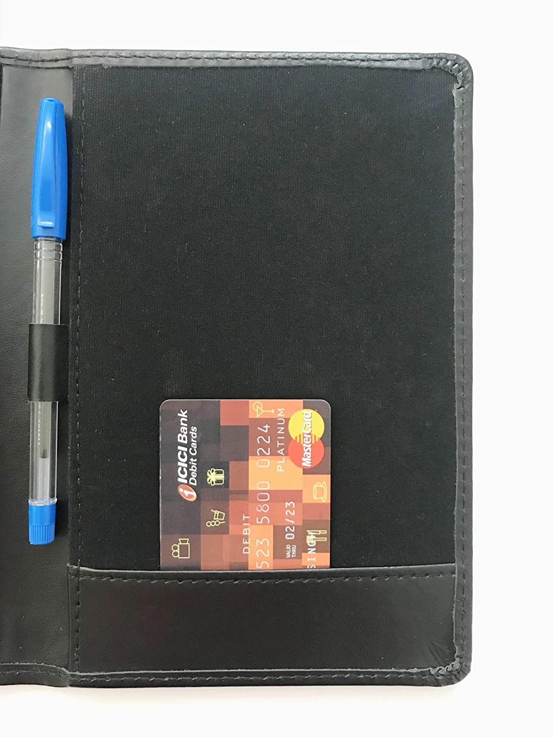 NJ Bill folder with Credit Card Pocket and Bill Receipt Pocket for Hotel and Restaurant: BLACK