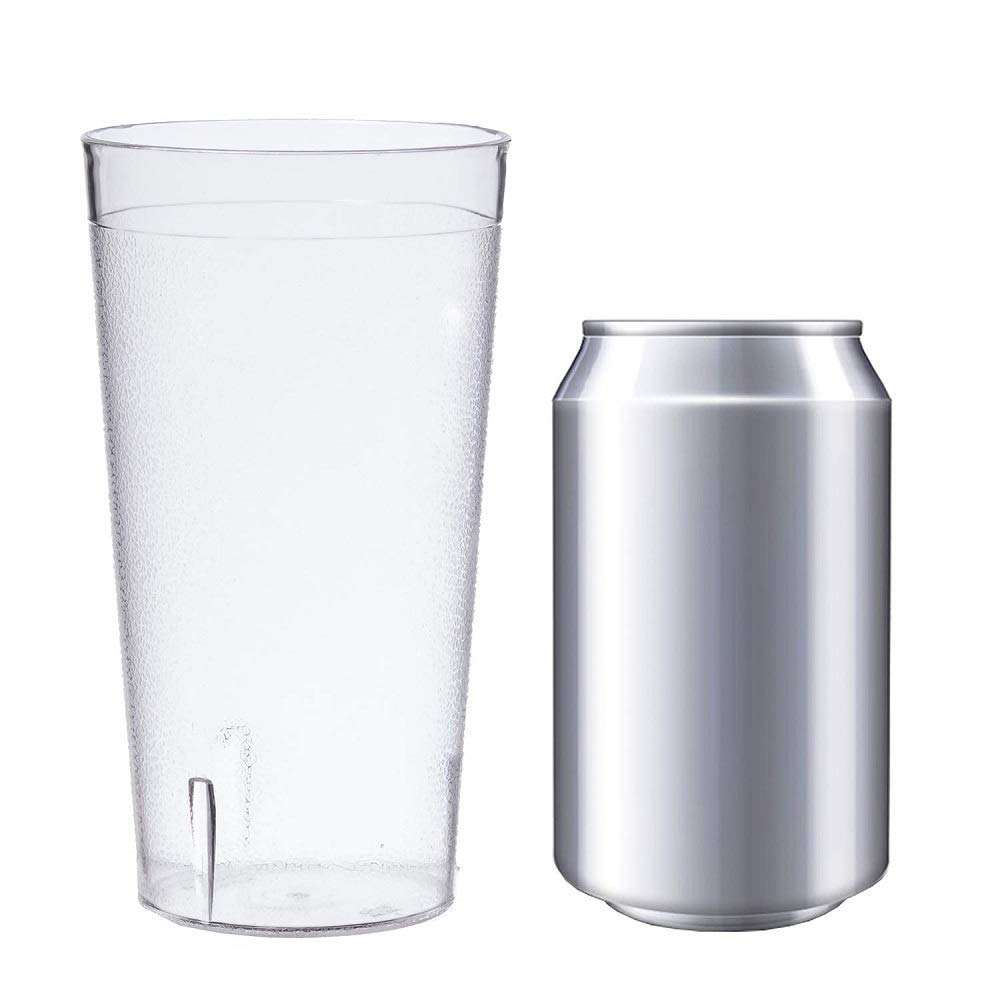 NJ Restaurant Tumbler Beverage Cup, Stackable Cups, Break-Resistant Commercial Polycarbonate Glasses, Unbreakable Glass Pebbled Texture: 300 ml - Set of 6 Pcs