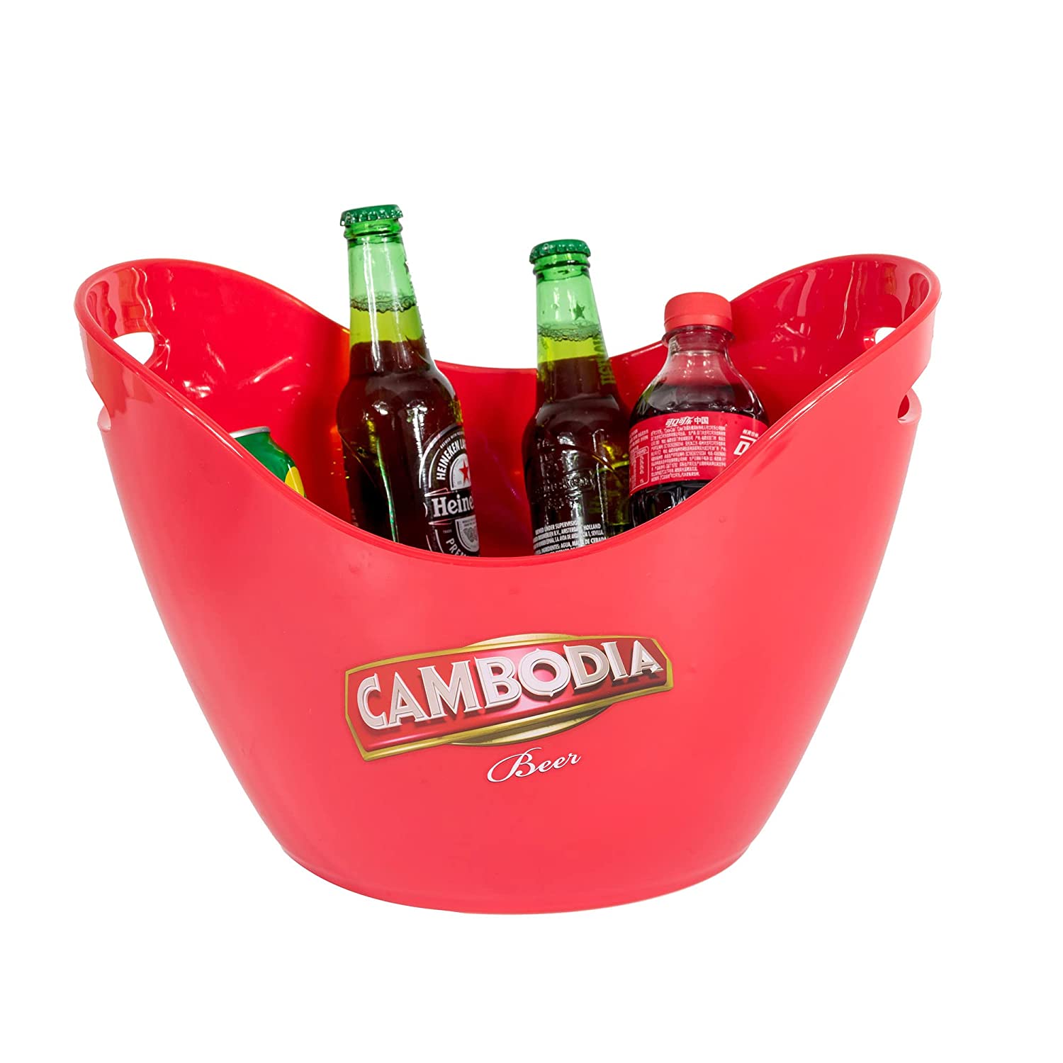 NJ Red Ice Bucket,Beverage Bucket, Ice Buckets for Parties,Ice Buckets for Bar, Party tub，Ice Bucket for Cocktail Home & Bar : 1 Pc.