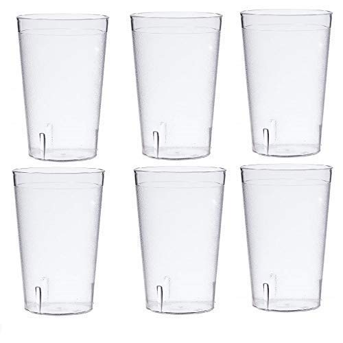 NJ Restaurant Tumbler Beverage Cup, Stackable Cups, Break-Resistant Commercial Polycarbonate Glasses, Unbreakable Glass Pebbled Texture: 300 ml - Set of 6 Pcs