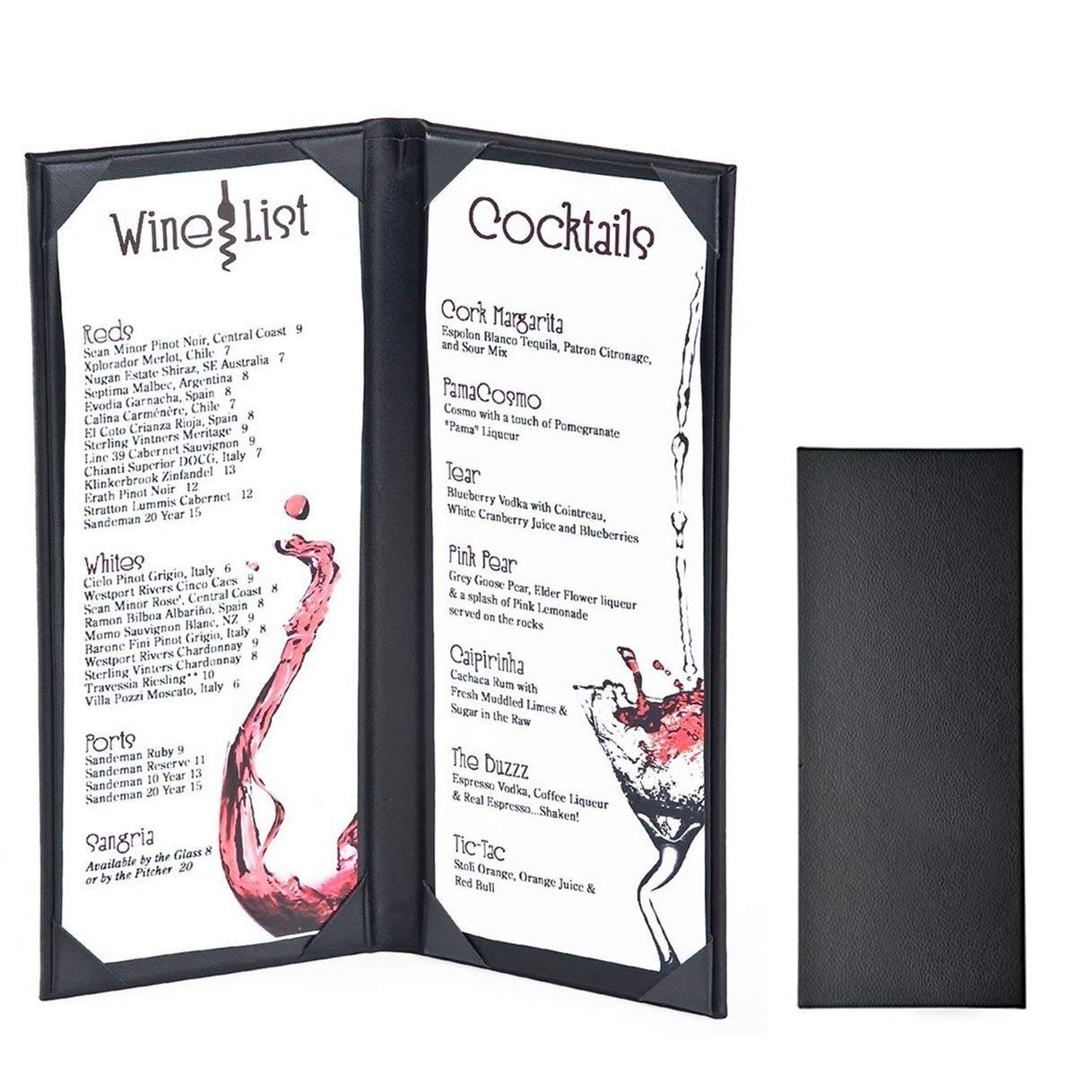 NJ Bar Folder, Cocktail Menu Cover, Wine List, Juice and Beverage Folder: 2 View