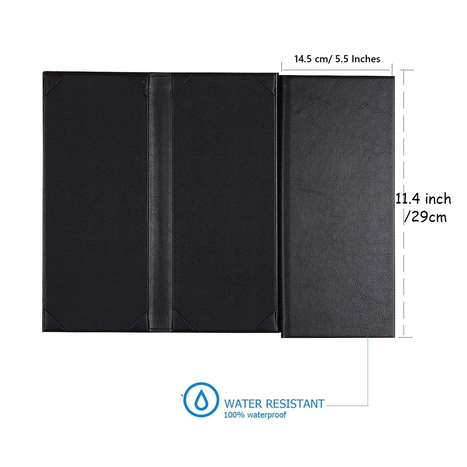 NJ Leather Book Style Double Fold Panel Menu Cover Folder, Menu Holder Black, Restaurant Menu Covers, Cocktail Menu folder, Juice and Beverage Folder Black : 01 Pc.