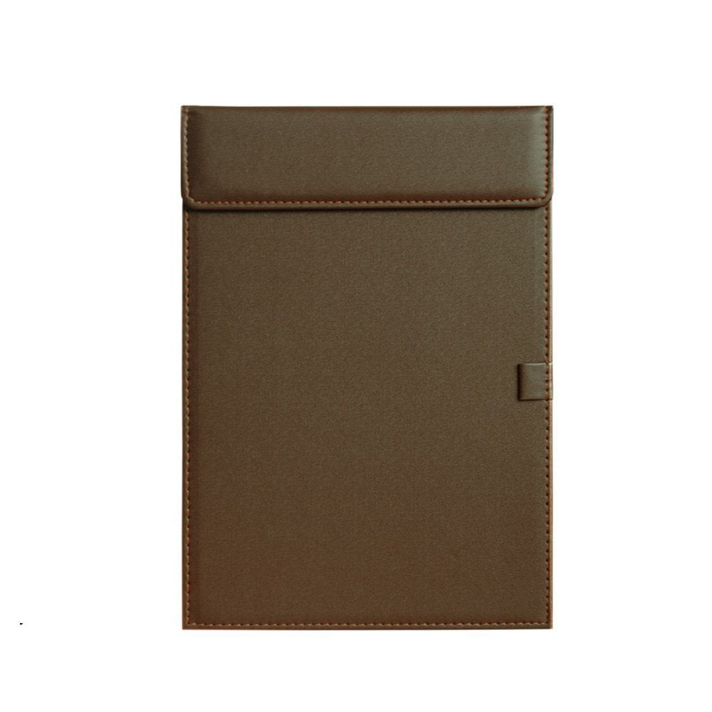 NJ Ultra Smooth Business Meeting Conference Magnetic Writing Pad, A4 File Paper with Pen Holder Loop (Brown)