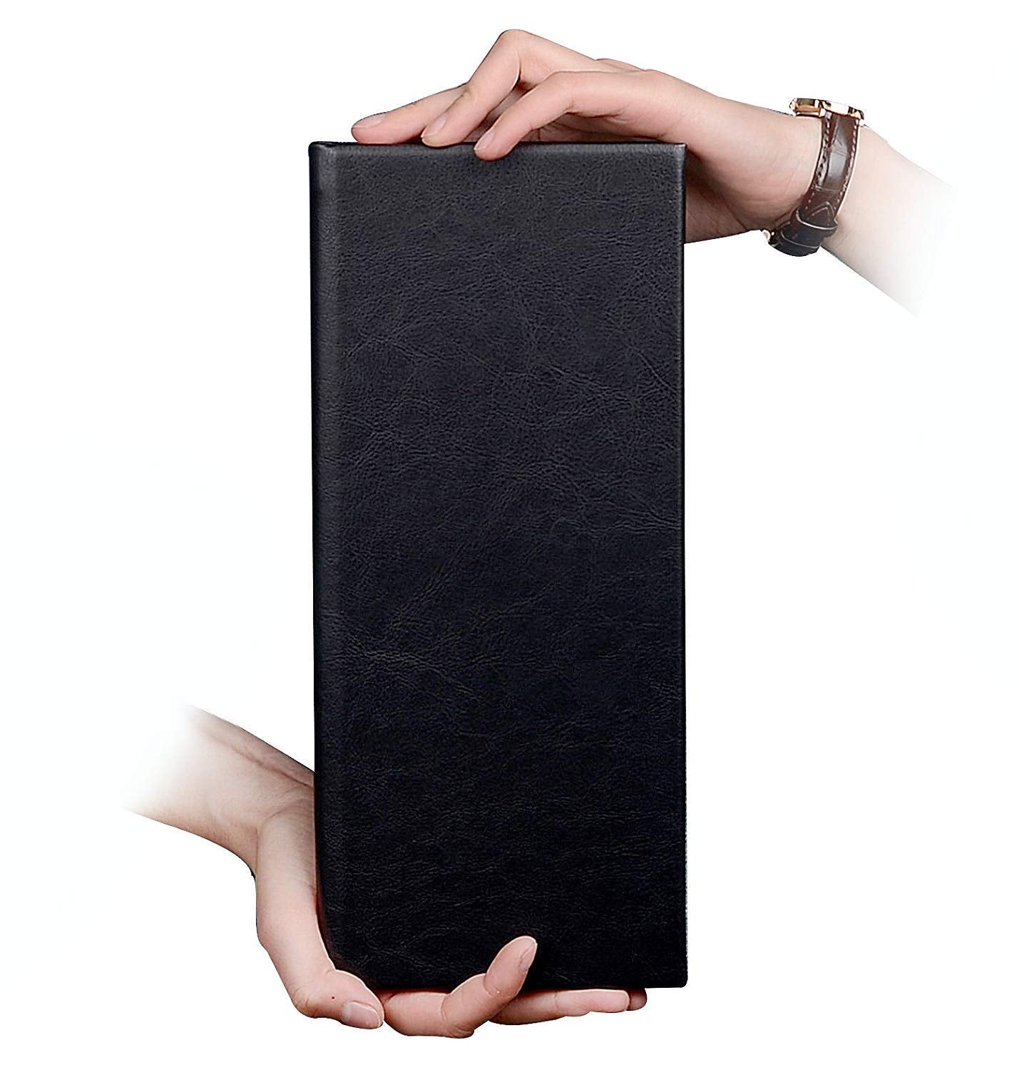 NJ Leather Book Style Double Fold Panel Menu Cover Folder, Menu Holder Black, Restaurant Menu Covers, Cocktail Menu folder, Juice and Beverage Folder Black : 01 Pc.