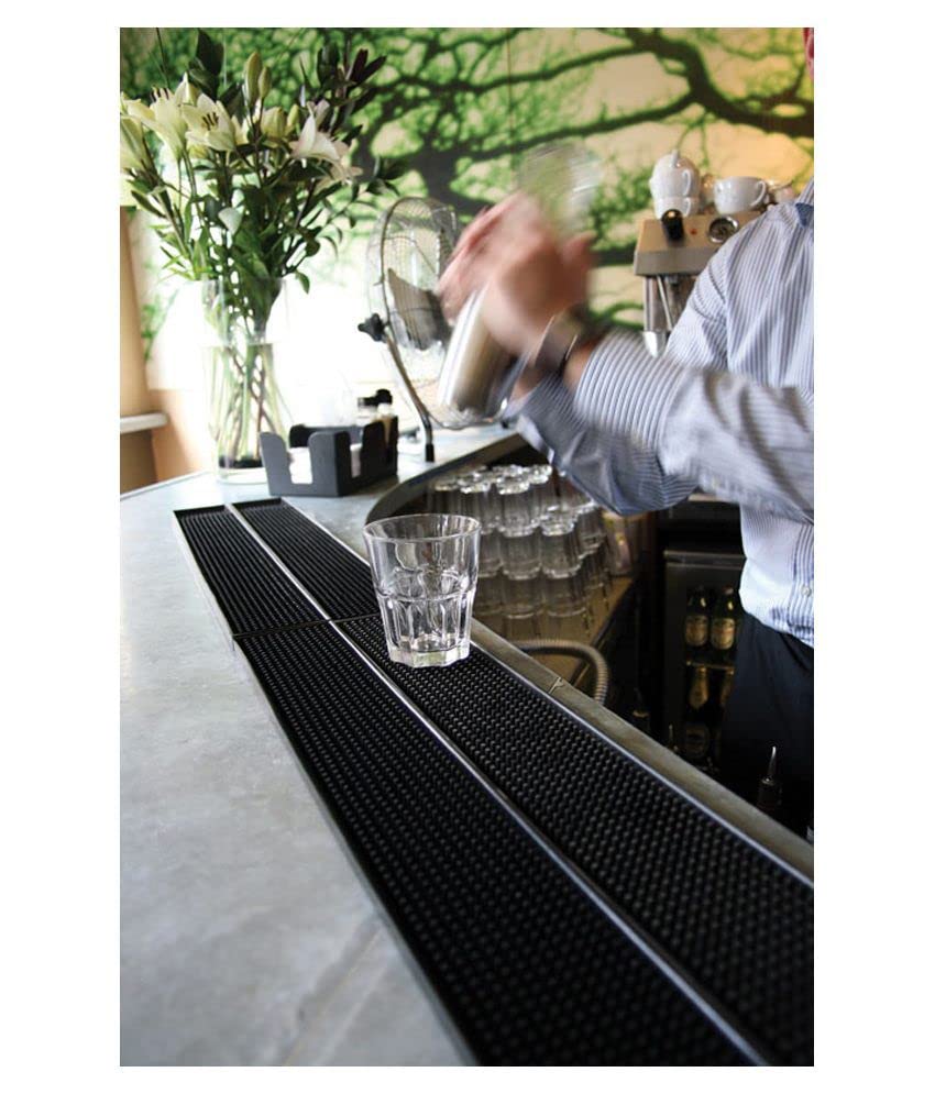 NJ Bar Mat, Non-Slip Bar mat, Bar Accessories, Cocktail Mixing Service PVC Rubber Drip Spill Mat, Bar Runners, Professional Bartender's Essential-Industrial and Home Kitchen Table: 1 Pc.