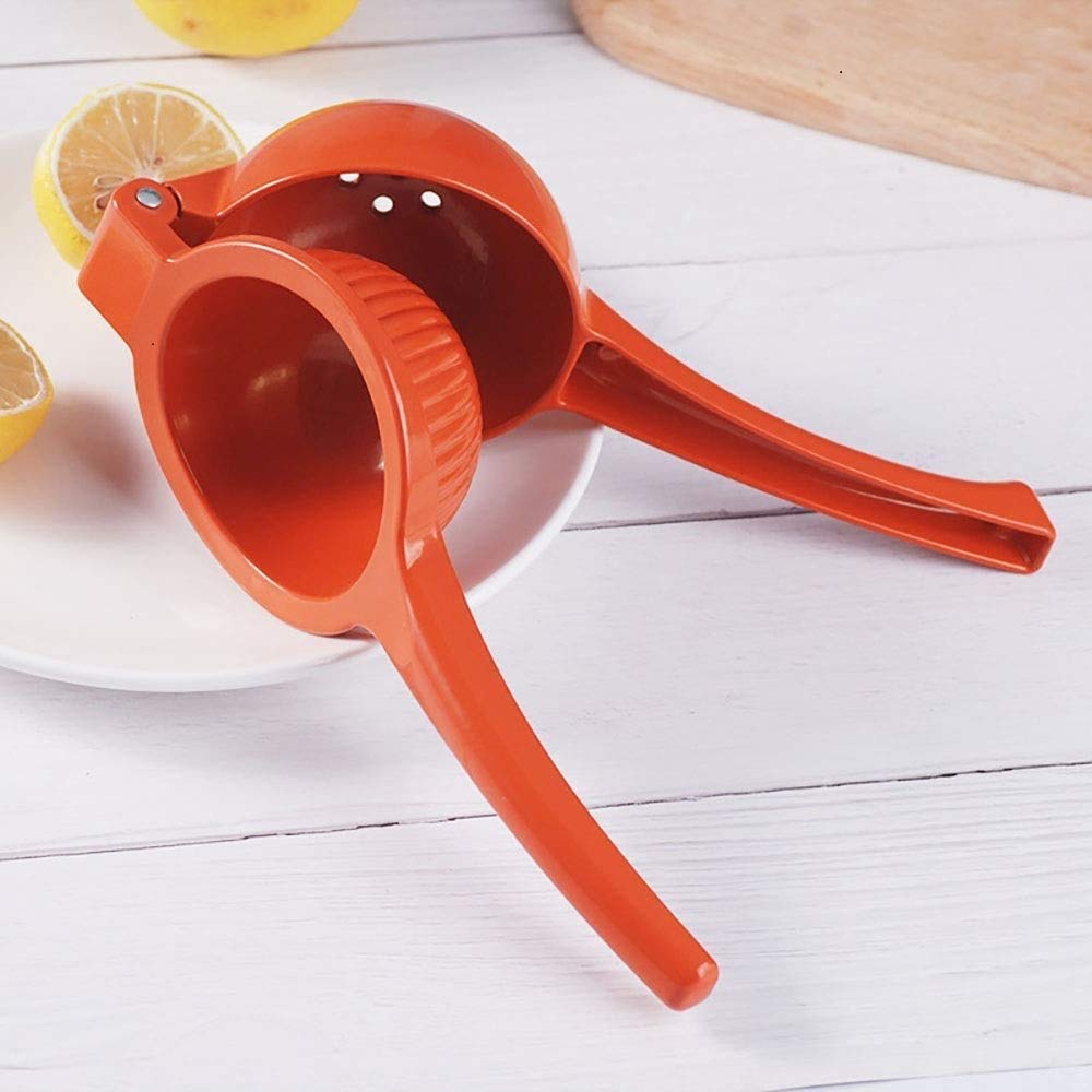 NJ Lemon Squeezer Aluminum Alloy Manual Lemon Clip Fresh Pure Juice Squeezing Household Kitchen Tools Red Orange Juice Squeezer
