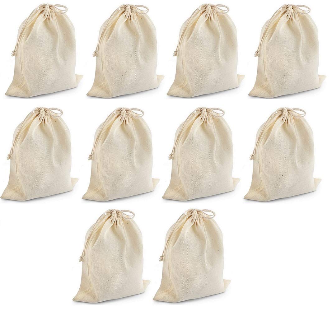 NJ Drawstring Muslin Bag,Coin Pouch,Herb Bag,Pouch for Wedding Party,Jewellery Bag,Gift wrap Pack Bag, Ring Pouch, Party gift packing,Travel Pouch,Surprise gift pack,Cosmetic Bag (3x4) Inches): 10 Pcs