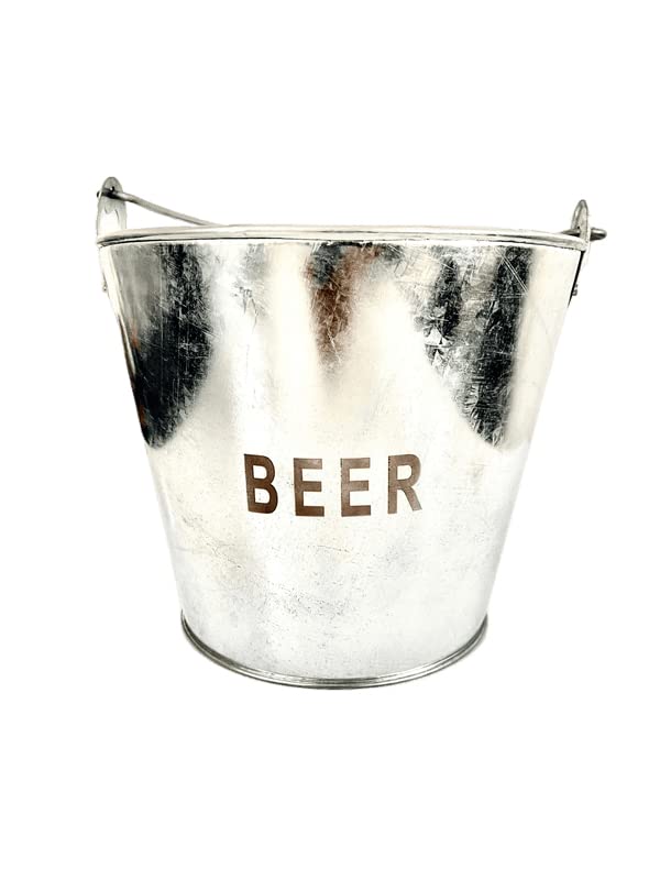 NJ White Beer Bucket, Beer Tub Bucket Built-in Bottle Opener, Party Bucket, Ice Bucket, Wine Bucket, Beer Bucket for Party, Beer Bucket Large, Beer Bucket for Home, Bar Bucket: 1 Pc.…