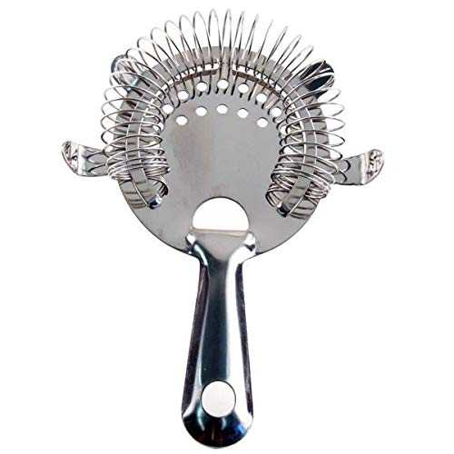 NJ Cocktail Bar Strainer, Stainless Steel Hawthorne Strainer, Commercial Quality Bartender's Supplies: 2 Pcs