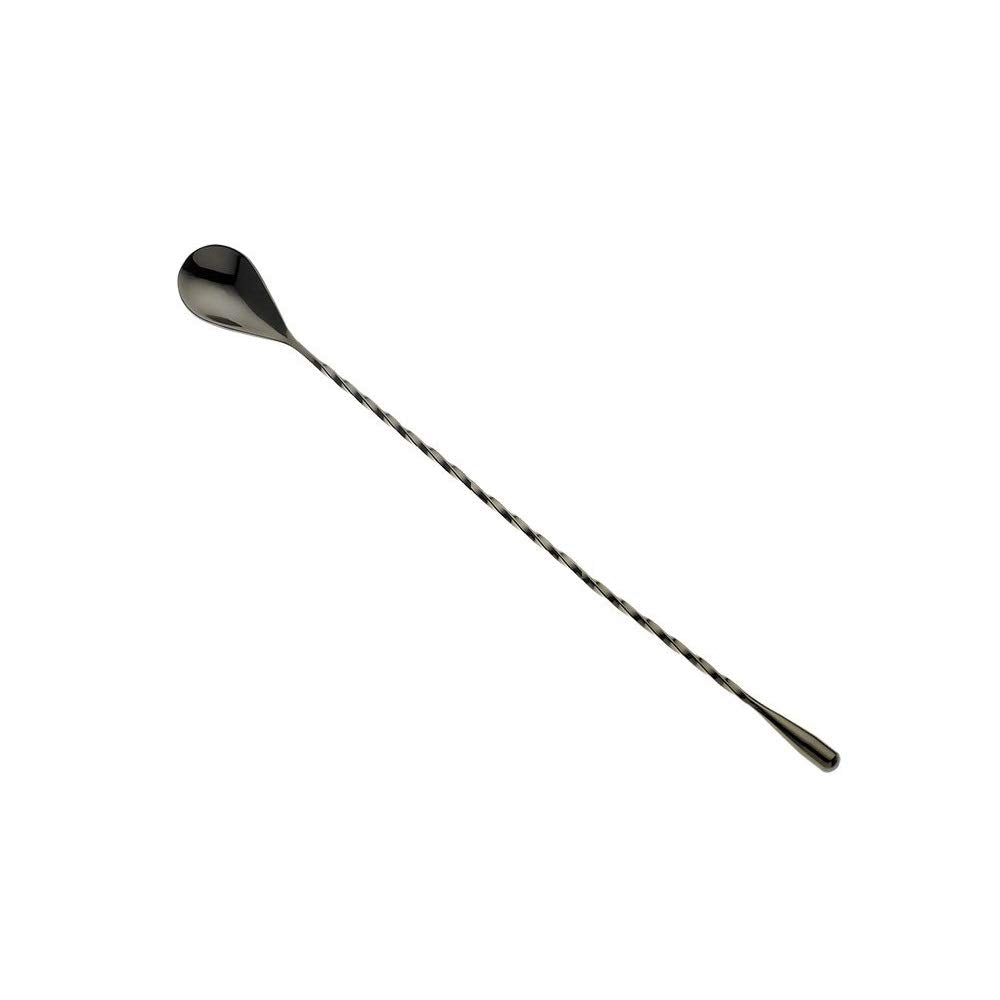 NJ Teardrop Bar Spoon, Stirrer, Black Gunmetal Finish: 12" Length