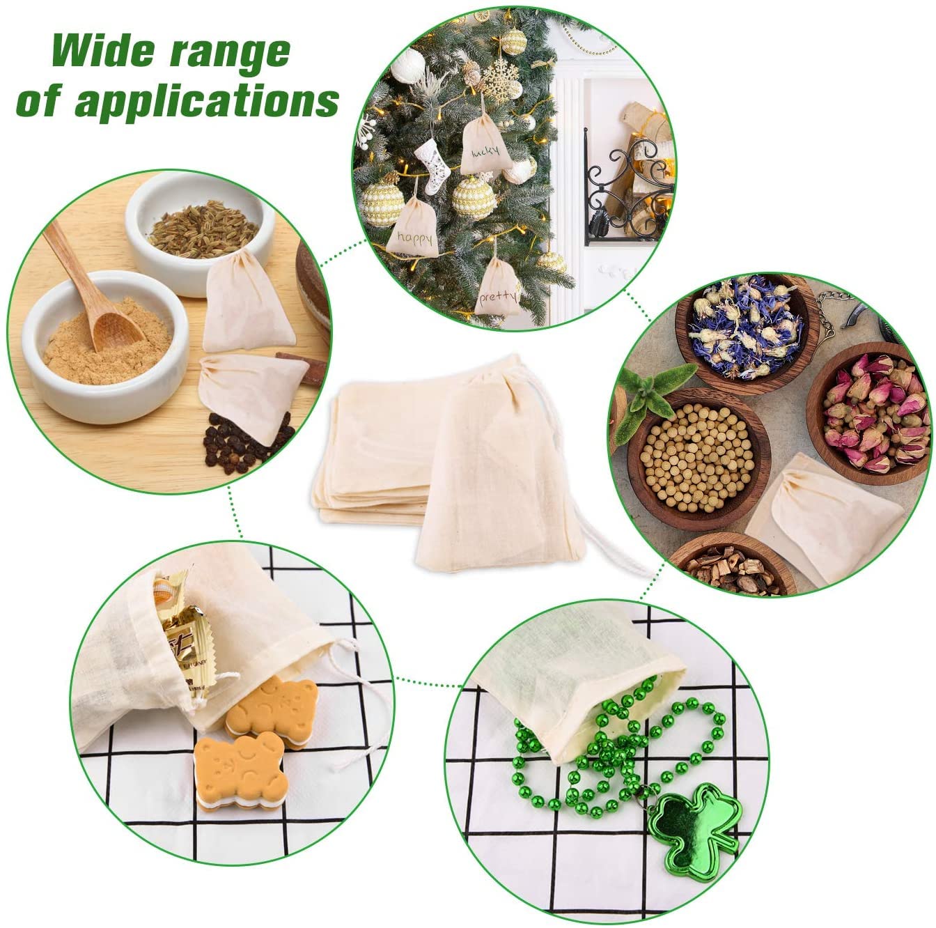 NJ Drawstring Muslin Bag,Coin Pouch,Herb Bag,Pouch for Wedding Party,Jewellery Bag,Gift wrap Pack Bag, Ring Pouch, Party gift packing,Travel Pouch,Surprise gift pack,Cosmetic Bag (3x4) Inches): 10 Pcs