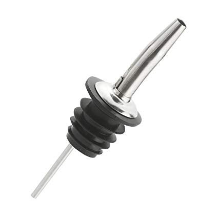 NJ Japanese Style Double Side Stainless_Steel Peg Measure 30 and 60 ml, Drink Measuring Bar Tool Jigger with Bottle Pourer: 2 Pcs Set