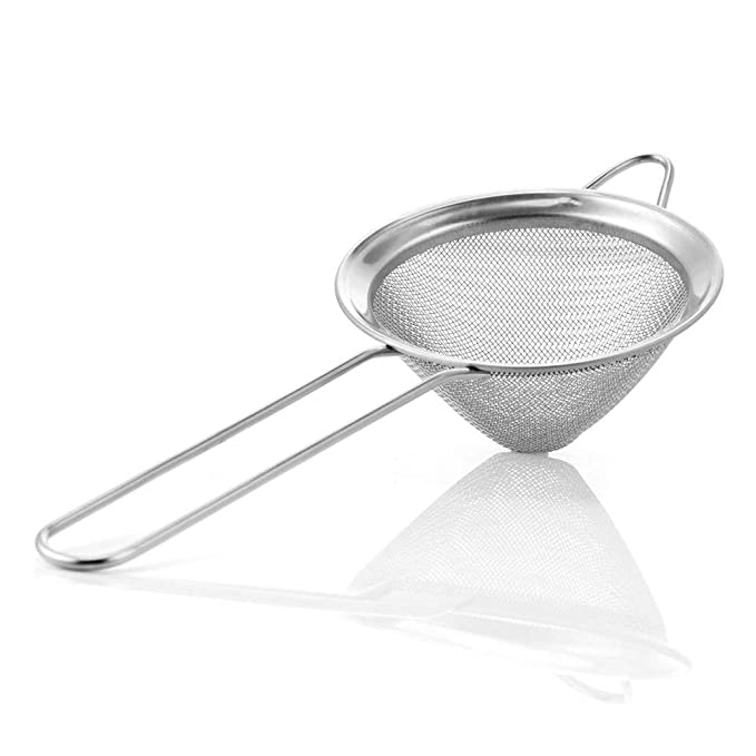 NJ OVERSEAS Stainless Steel Fine Mesh Cocktail Premium Food Small Strainer , 3 inch: 2 Pcs Set