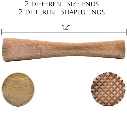 NJ Sheesham Wooden Muddler Bar Tool, 12 - Inch Hardwood Mojito Muddler Curve Model, Commercial Grade Cocktail Drink Muddlers, Bar Accessories Stylish Design: 1 Pc.