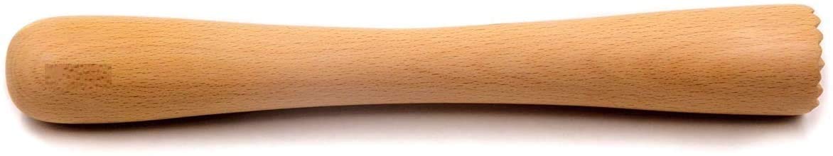 NJ Sheesham Wooden Muddler Bar Tool, 10 - Inch Hardwood Mojito Muddler Curve Model, Commercial Grade Cocktail Drink Muddlers, Bar Accessories Unique Design: 1 Pc.