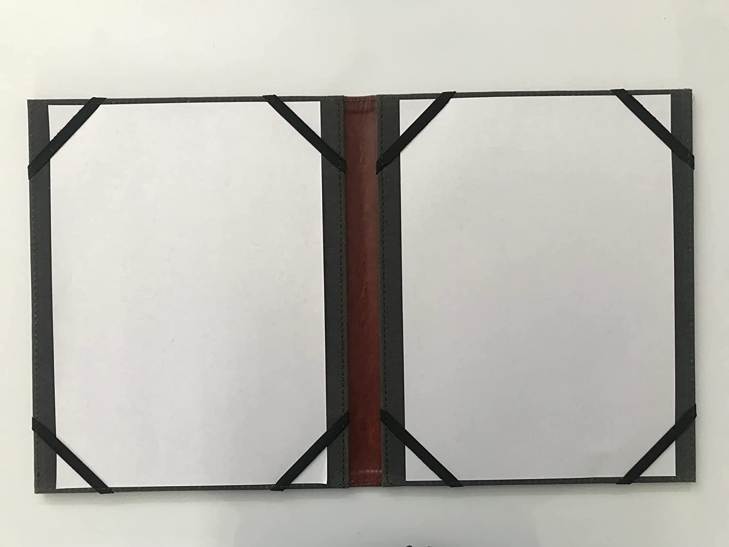 NJ Leather Certificate Holder, Degree Folder, Diploma Cover Holds A4 Paper : Brown